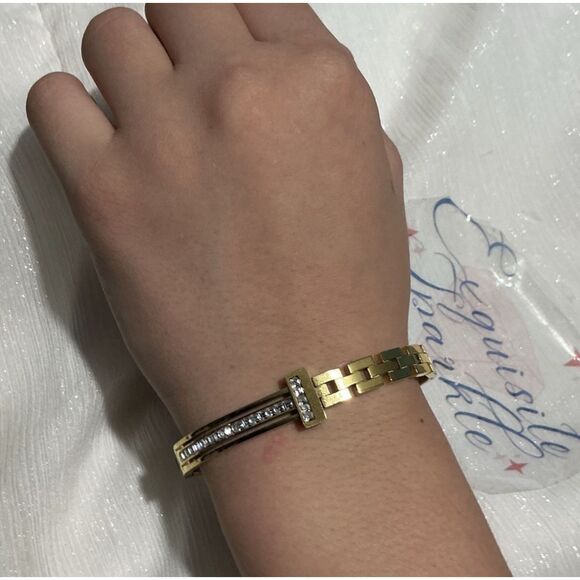 Boutique Jewelry - 👠 Gold Link Cz Diamond Bangle Bracelet